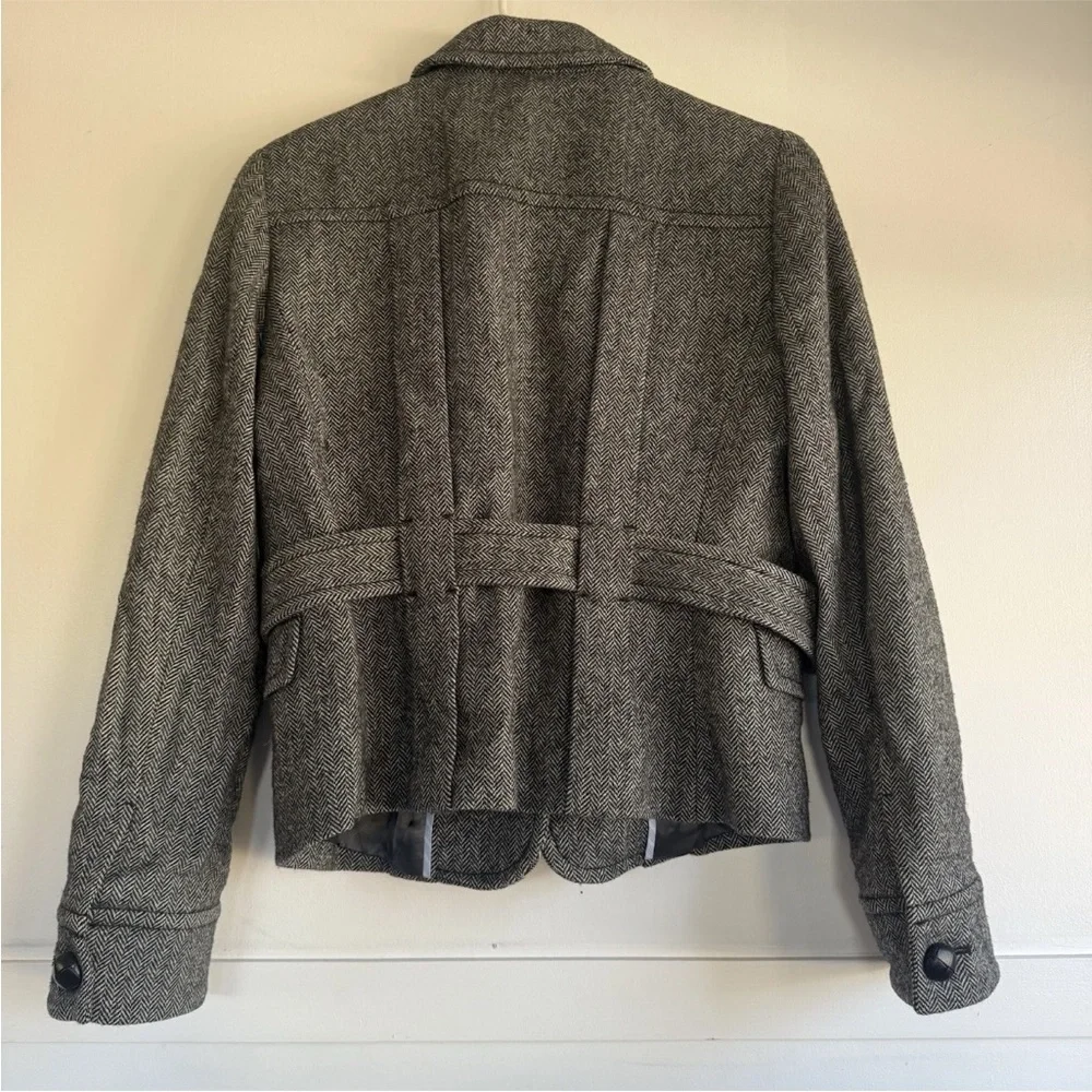 J.Crew Herringbone 100% Wool Norfolk Jacket Preppy Collegiate Timeless Size 10 - Picture 10 of 10